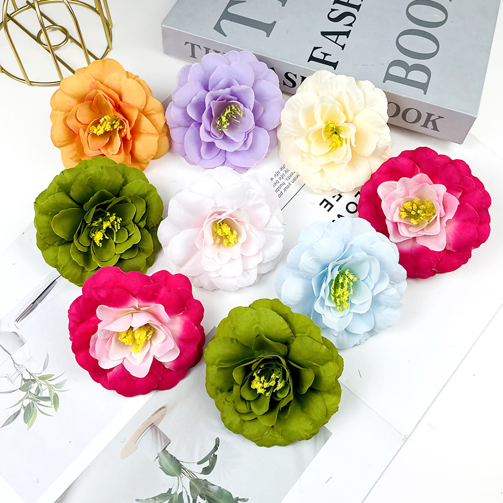 Cabeza coreana de flores de osmanthus diy núcleo de hierba peonía de flores falsas hechas a mano tocado de flores material de pinza de flores paquete de decoración de pared de flores para el hogar