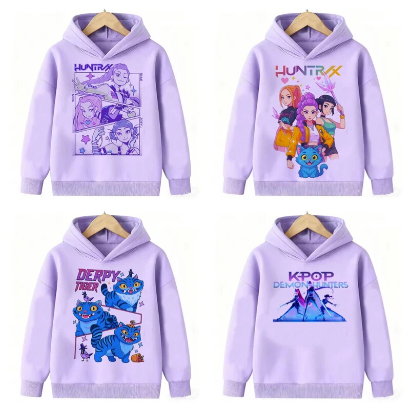 2026 Funny Sweatshirts Kpop Demon Slayer Hoodies Children's Clothing Kids Girls Boys Sweatshirtss