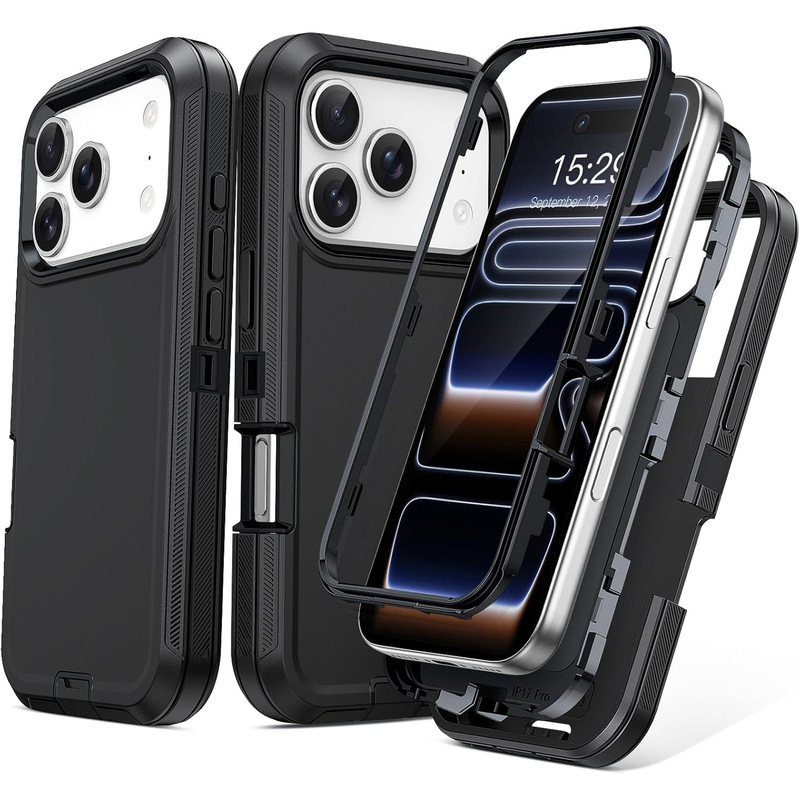 Solid Color Three-Proof Robot Neutral Ott Case Suitable for iPhone 17 Pro Max, Apple 16E Protective Hard Case