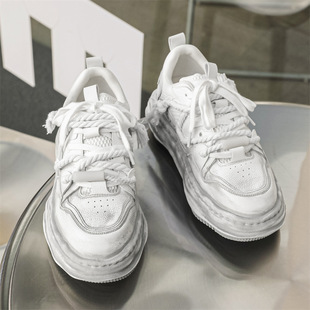 New Flat Sneakers Men's Niche Design Dissolved Shoes Retro Old Sports Casual Dirty Shoes 1298