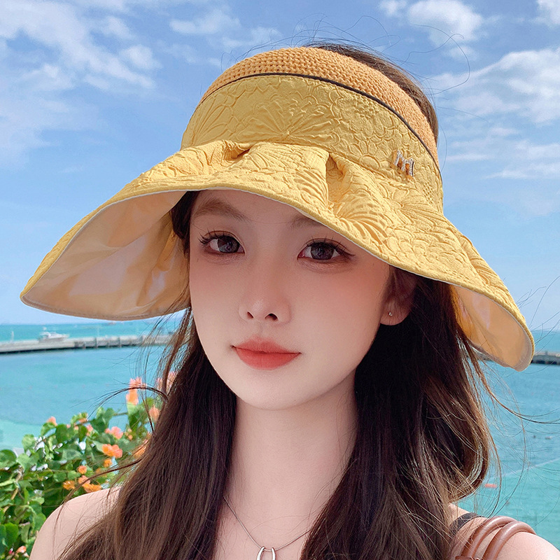 Women's Sun Visor Hat Stylish Travel Beach Sun Protection Hat_voghion.com