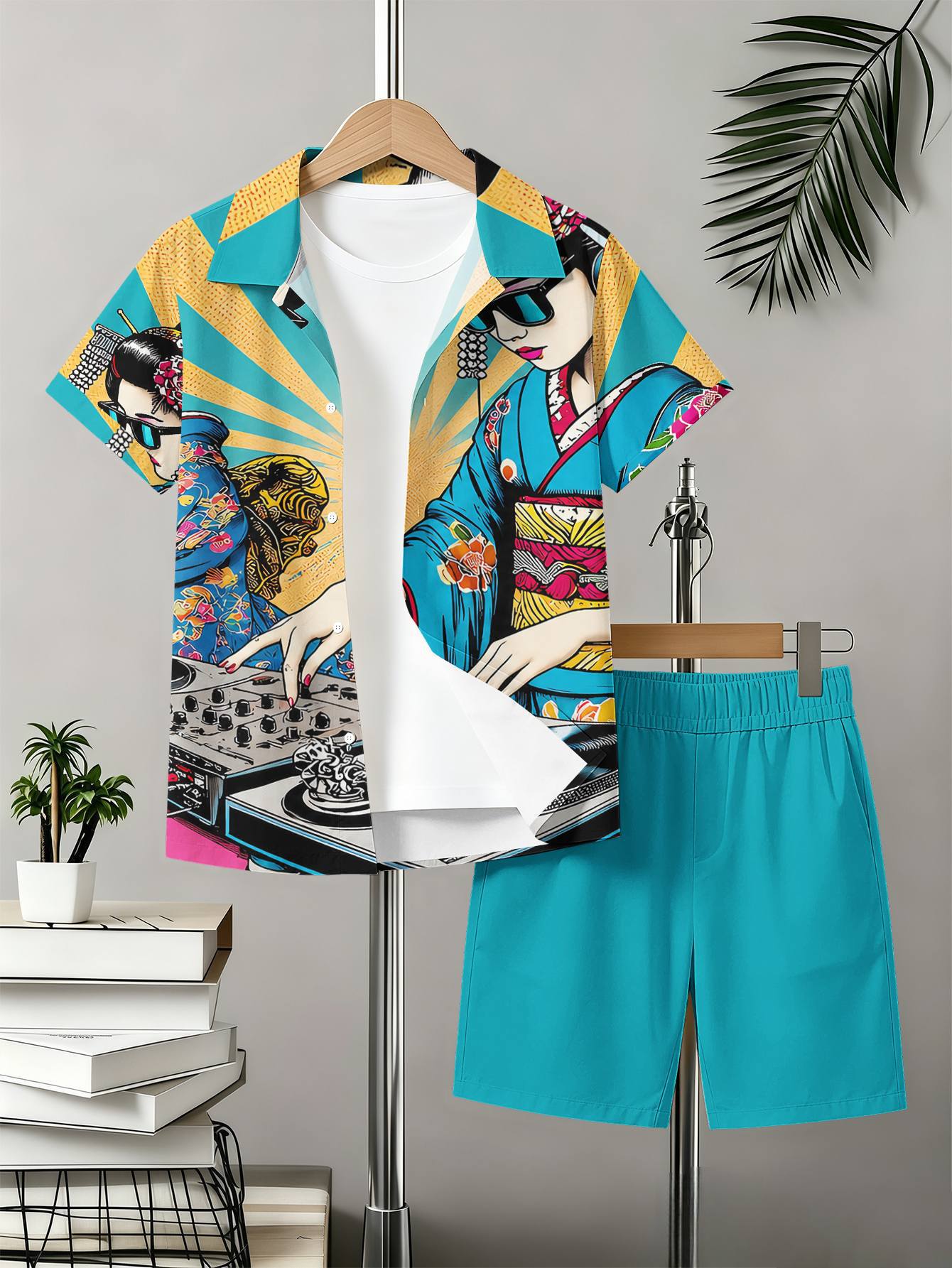 Boys 3d Printed T-shirt And Shorts Set With Pattern Designs_voghion.com