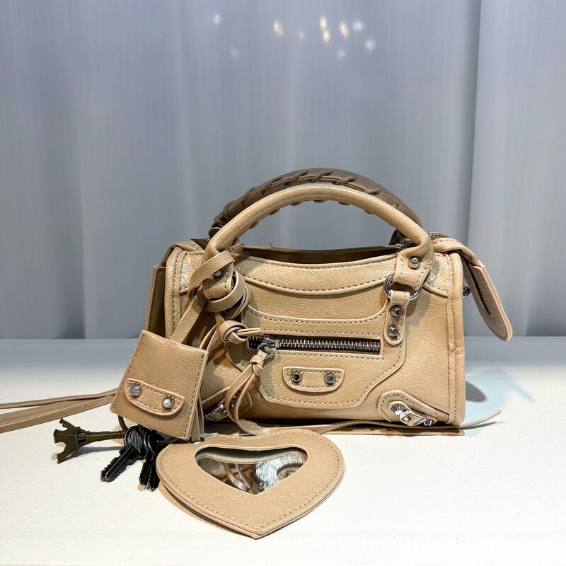 Paris Small City New Popular Motorcycle Bag Fashion Trendy Tassel Women's Bag Handbag Shoulder Bag Crossbody Bag