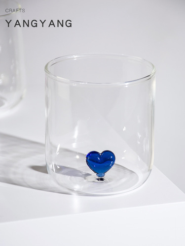 Factory wholesale heart glass Nordic creative love glass couple water cup milk souvenir pair cup