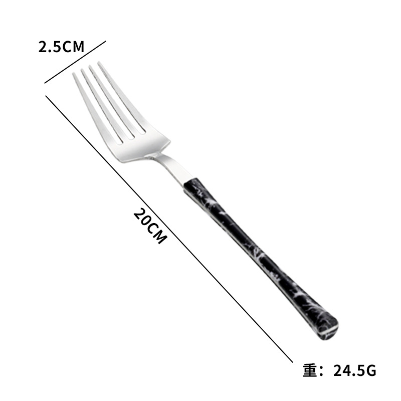 Cross-border Amazon imitación de acero inoxidable mango de madera pequeña cintura cuchillo, tenedor y cuchara de cuatro piezas conjunto occidental vajilla regalo traje de regalo para la boda