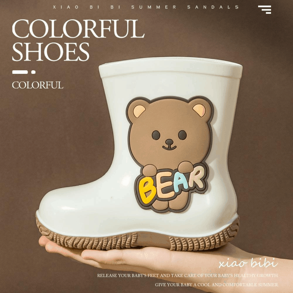 Детские непромокаемые сапоги для детей от 1 до 7 лет, водонепроницаемые и нескользящие сапоги для малышей, резиновая обувь, детская обувь для воды, мультяшные бахилы для маленьких детей.