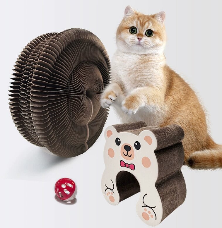 Órgano transfronterizo de venta caliente para gatos agarrar tablero para gatos juguetes con campana para gatos garras de molienda para gatos escalar estante de papel ondulado embalaje de cinta de succión