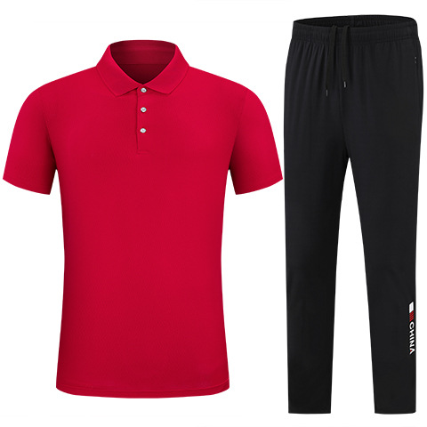 Couple Ice Silk Levers Sports Short-sleeved Trousers Men's Polo Shirt T-shirt Running Clothes Women's Shorts Golf Training Clothes