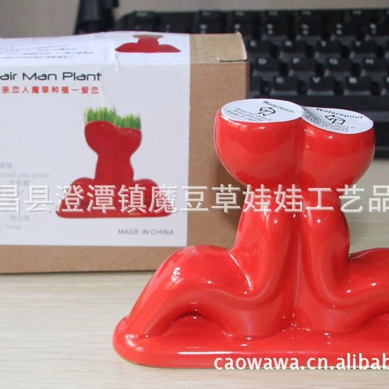Красный X любители травы куклы черный и красный посадки Керамические ремесла керамический горшок завод