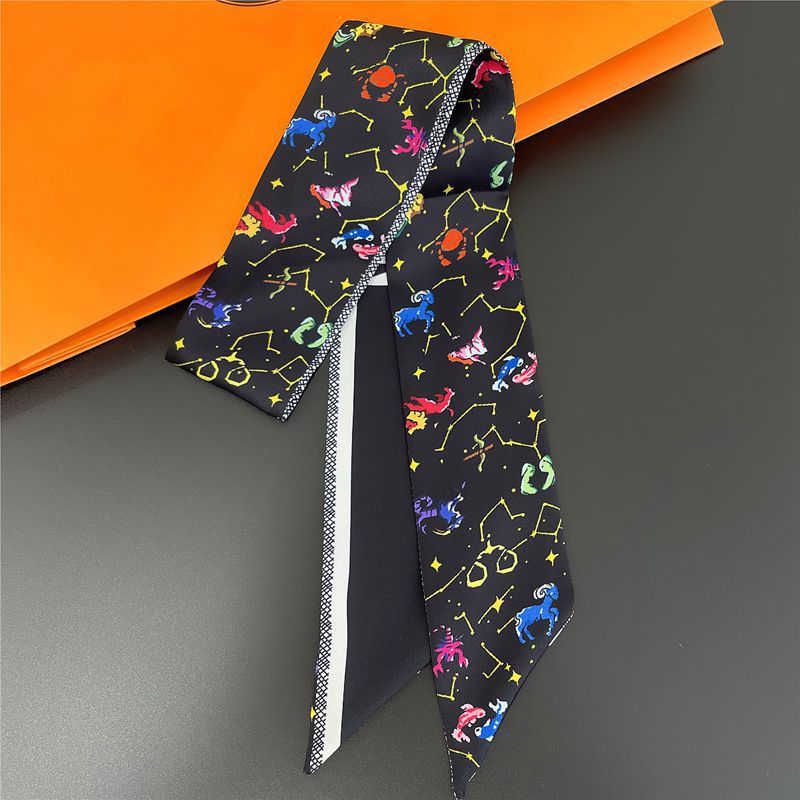 2025 nuevo estilo D bolsa atada bufanda de seda Dai Fei bolsa envuelta asa seda twilly tira larga y estrecha correa correa para el cuello cinta
