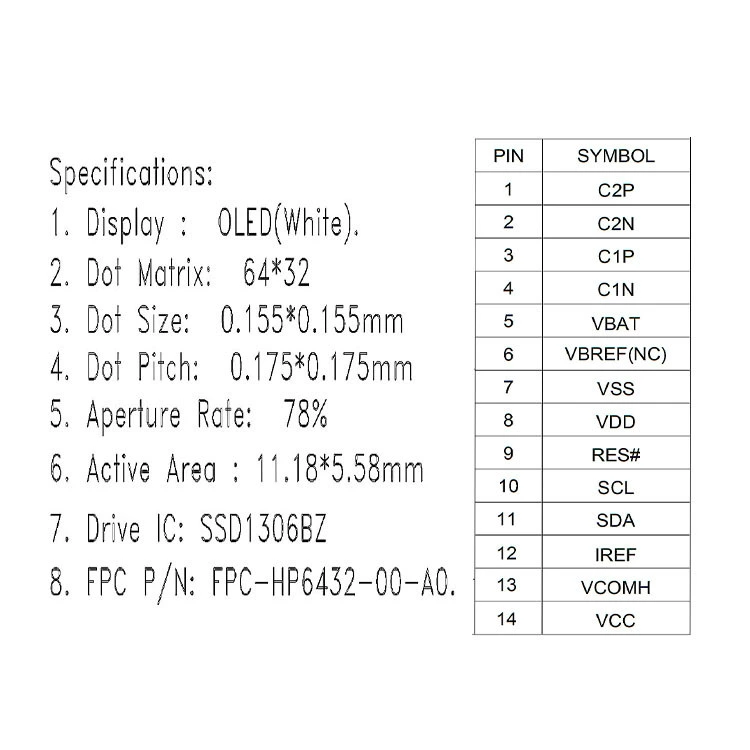 0,49 дюйма белый и синий OLED LCD дисплей модуль 64*32 LCD модуль интерфейс IIC LCD экран модуль