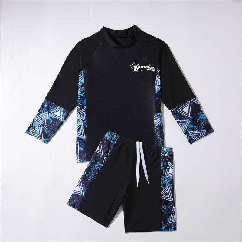 Estudiantes divididos trajes de baño para niños niños niños pequeños y medianos pantalones cortos de manga larga trajes de baño trajes de surf trajes de baño conservadores