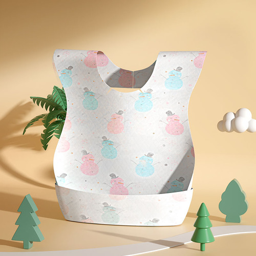 Children's waterproof disposable bibs, infant saliva napkins, cartoon rice pockets, baby portable eating bibs when going out