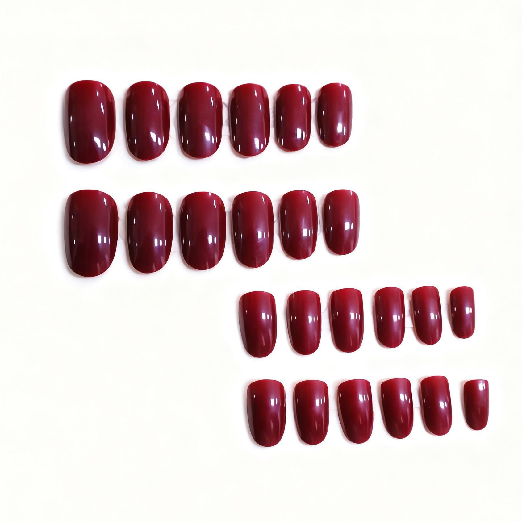 Uñas Postizas Ovaladas de 24 Piezas, Color Sólido, Simple, para Mujeres
