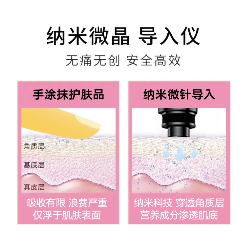 新しい中胚芽導入ペンナノ微結晶ヘッド交換用マイクロヘッドフェイシャルエッセンス吸収水光美容器具|undefined