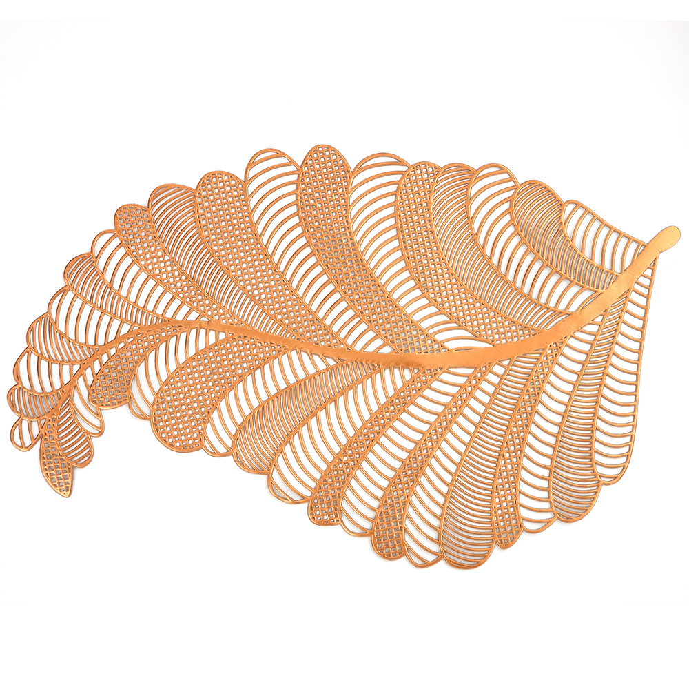 Suministro directo de fábrica hueco mantel dorado occidental aislamiento de alimentos estera hoja tipo europeo simple mantel tazón de montaña al por mayor