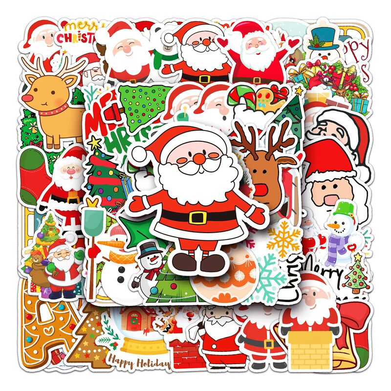 50枚のクリスマスの落書きの個性の越境の漫画の祝日の子供の装飾の携帯電話の携帯電話のスーツケースのシールは防水します。|undefined