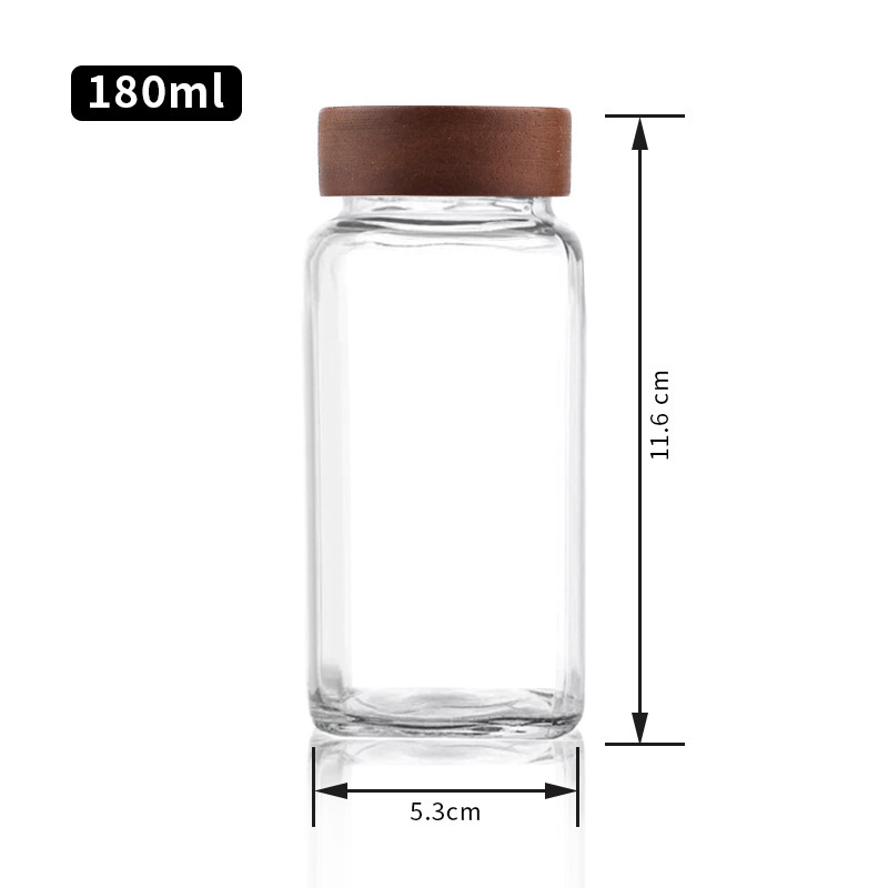 180ml6oz cuadrado de madera de Acacia