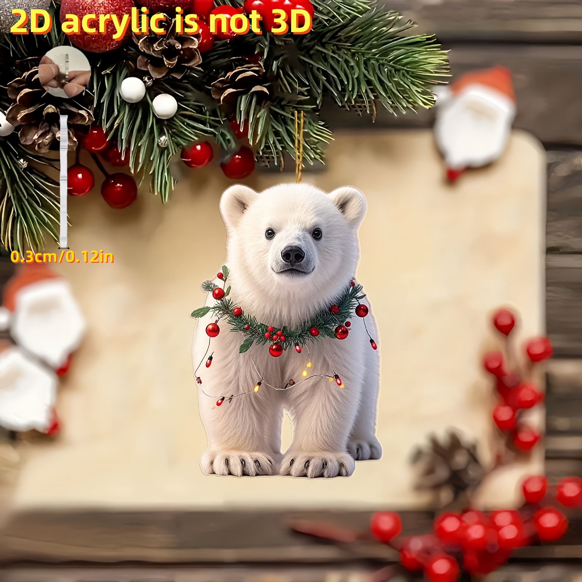 Colgantes transfronterizos nuevos perros de Navidad pequeños animales colgantes 2D acrílico colgantes de decoración espejo retrovisor