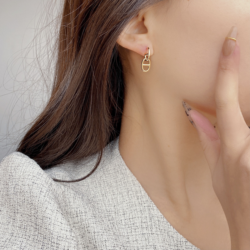 Holiday, Daily, Festival Occasion 925 Sterling Silver Material Geometric Pattern 1 Pair 18K Gold Plated Silver Plated 925 Sterling Silver Geometric Drop Earrings Earrings Ear Studs