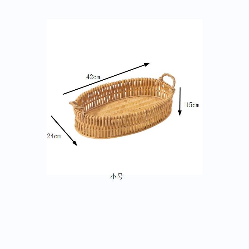 Cestas de frutas de caña tejidas a mano pan pan al vapor sala de estar canasta de estilo retro chino