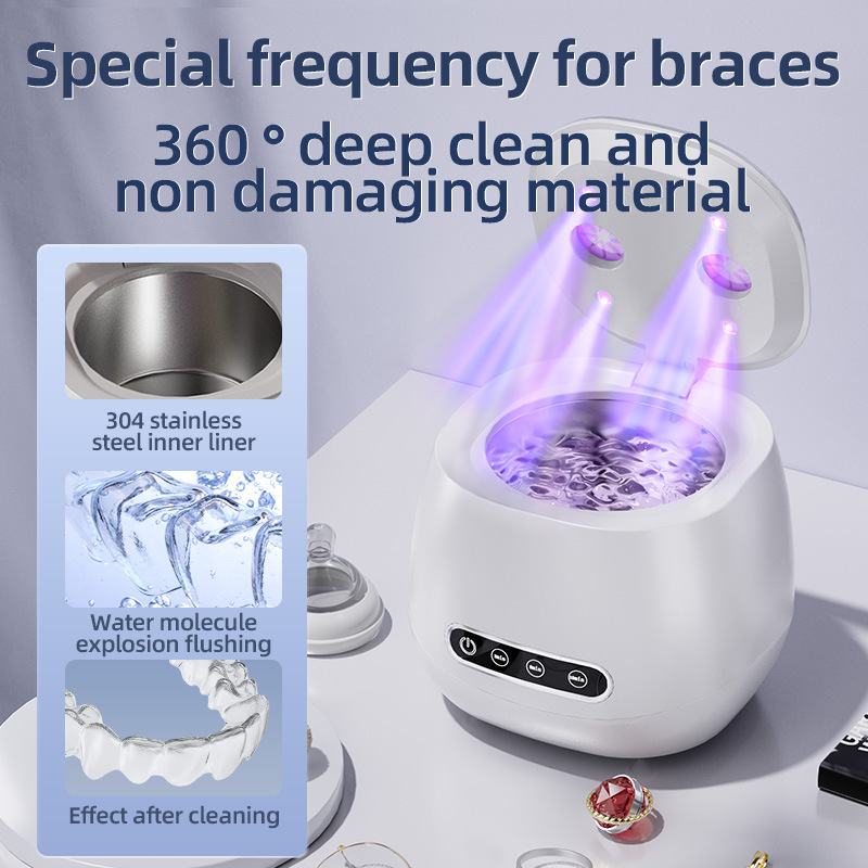Cross-Border Ultrasonic Cleaning Machine Household Braces Invisible Retainer Denture Cleaning Box Jewelry Ring Glasses Cleaning
