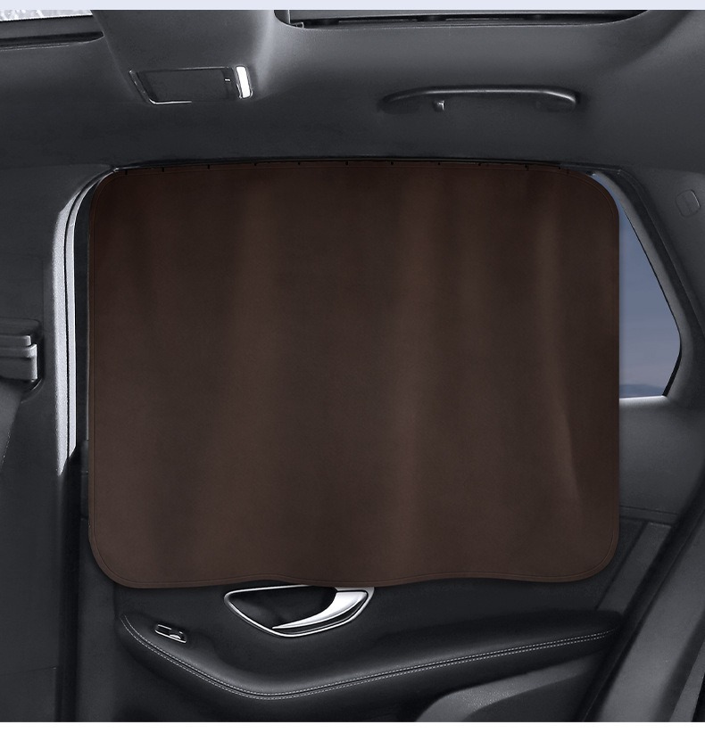Car Sunshade Curtain Track-Type Baby Car Sun Protection and Heat Insulation Privacy Curtain Car Side Window Curtain Deerskin Velvet Sunshade