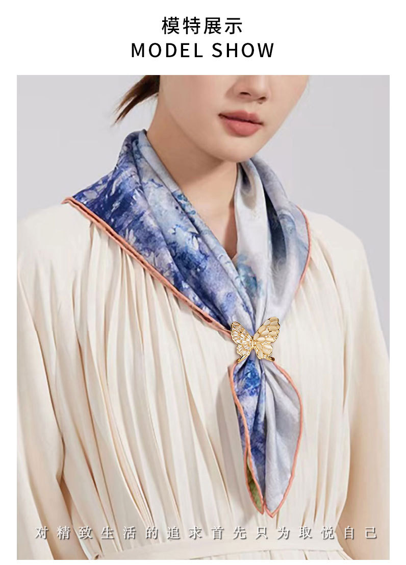 时尚百搭猫眼石立体蝴蝶丝巾扣轻奢高级感昆虫方巾扣