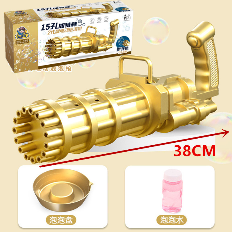 Automático Gatling espacio astronauta máquina de burbujas al aire libre de mano burbuja soplando pistola eléctrica juguetes para niños al por mayor