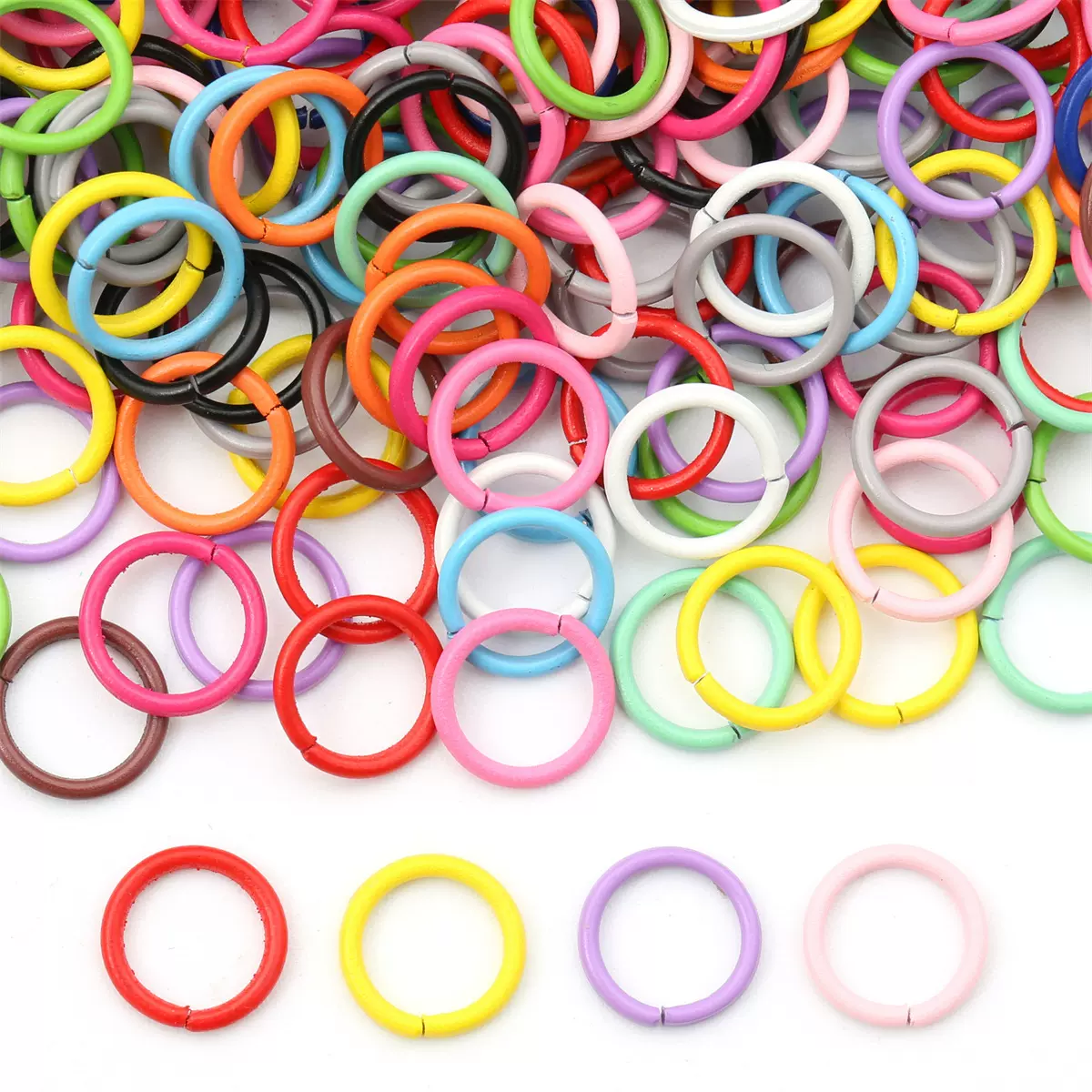 8/10/12mm彩色铁圈闭口圈连接环圈DIY手作配件钥匙扣辅助材料挂件