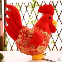 Year of the Rooster mascot red chickens plush toys rag dolls