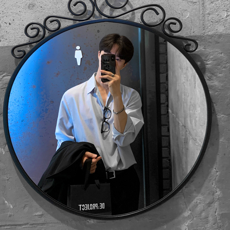 MYQ camisa de manga larga de los hombres de solapa otoño estilo coreano suelta camisa casual superior versátil color sólido camisa casual