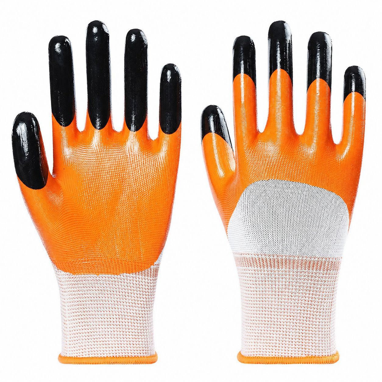 Guantes de nitrilo de nylon resistentes al aceite y resistentes al desgaste guantes de protección laboral respirantes pegamento engrosado guantes Dingqing al por mayor