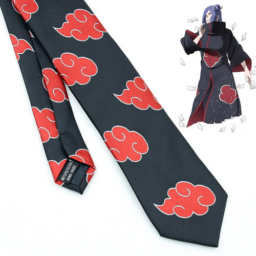 Naruto Shippuden Merchandise Red Cloud Tie - Foreign Trade Anime Merchandise Uzumaki Akatsuki Red Cloud Tie