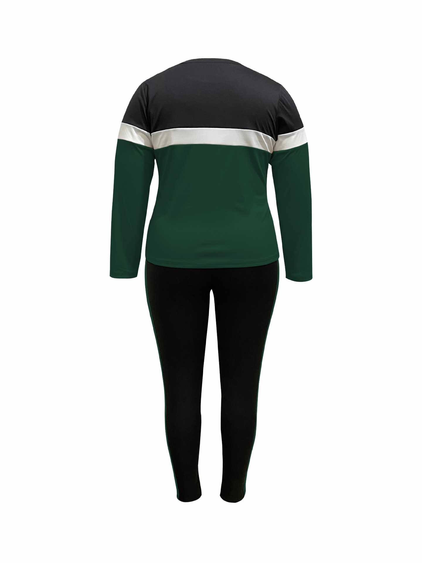 Damen Colour-block Lounge Set Mit Langarm T-shirt Und Jogger_voghion.com