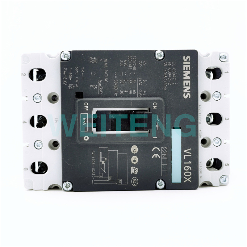 西门子VL160X塑壳断路器3VL1706-1DA33-0AA0三相VL250空气开关