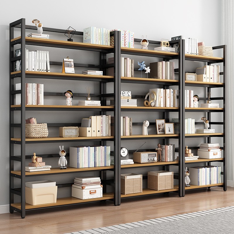 Bookshelf floor storage rack simple storage shelf children's household multi-layer bookcase iron integrated wall storage rack