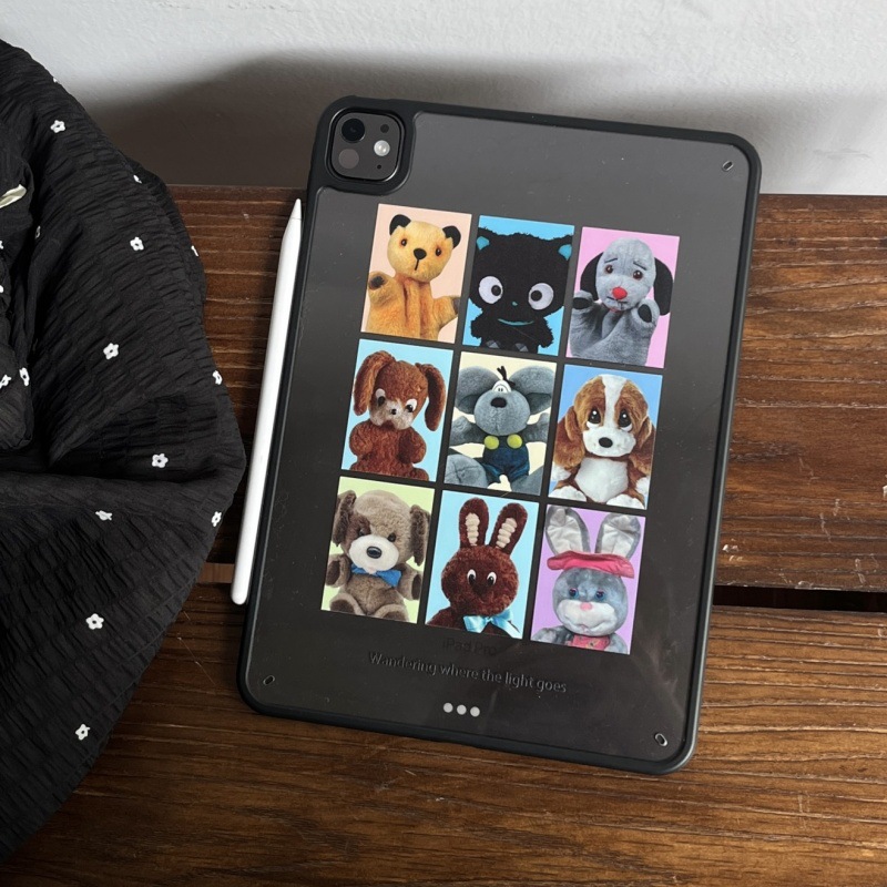 Single Bottom Shell Black Edge Doll Nine-Square Grids Suitable for iPad Air5 (10.9inch) New Mobile Phone Case iPad