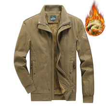 冬季男士美式工装夹克加绒军旅风大码翻领加绒棉衣外套中年跨境