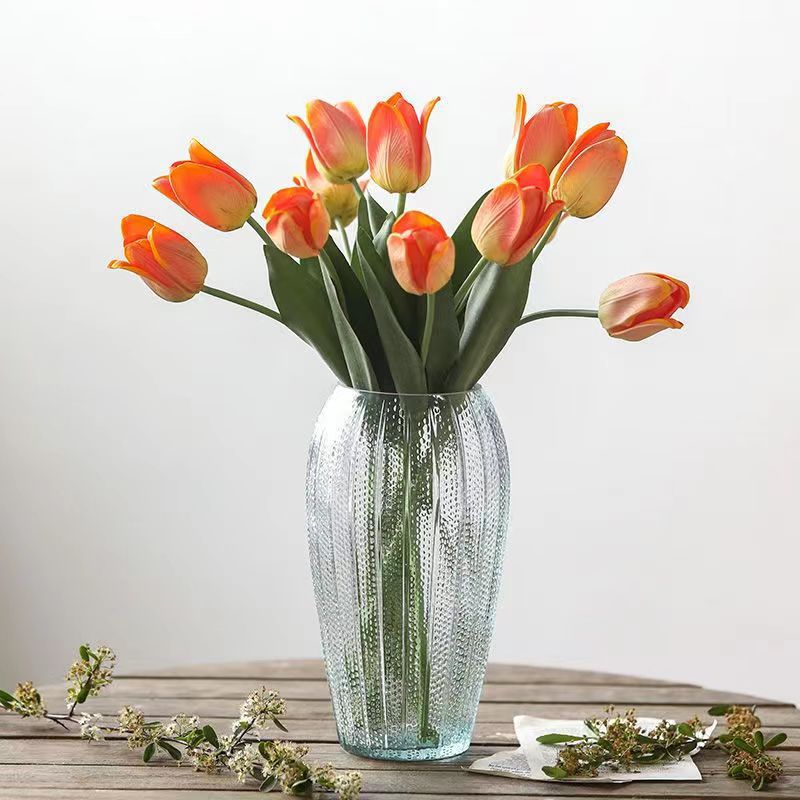 INS estilo florero de vidrio simple arreglo de flores transparente flor hidropónica planta verde florero sala de estar mesa de comedor Decoración