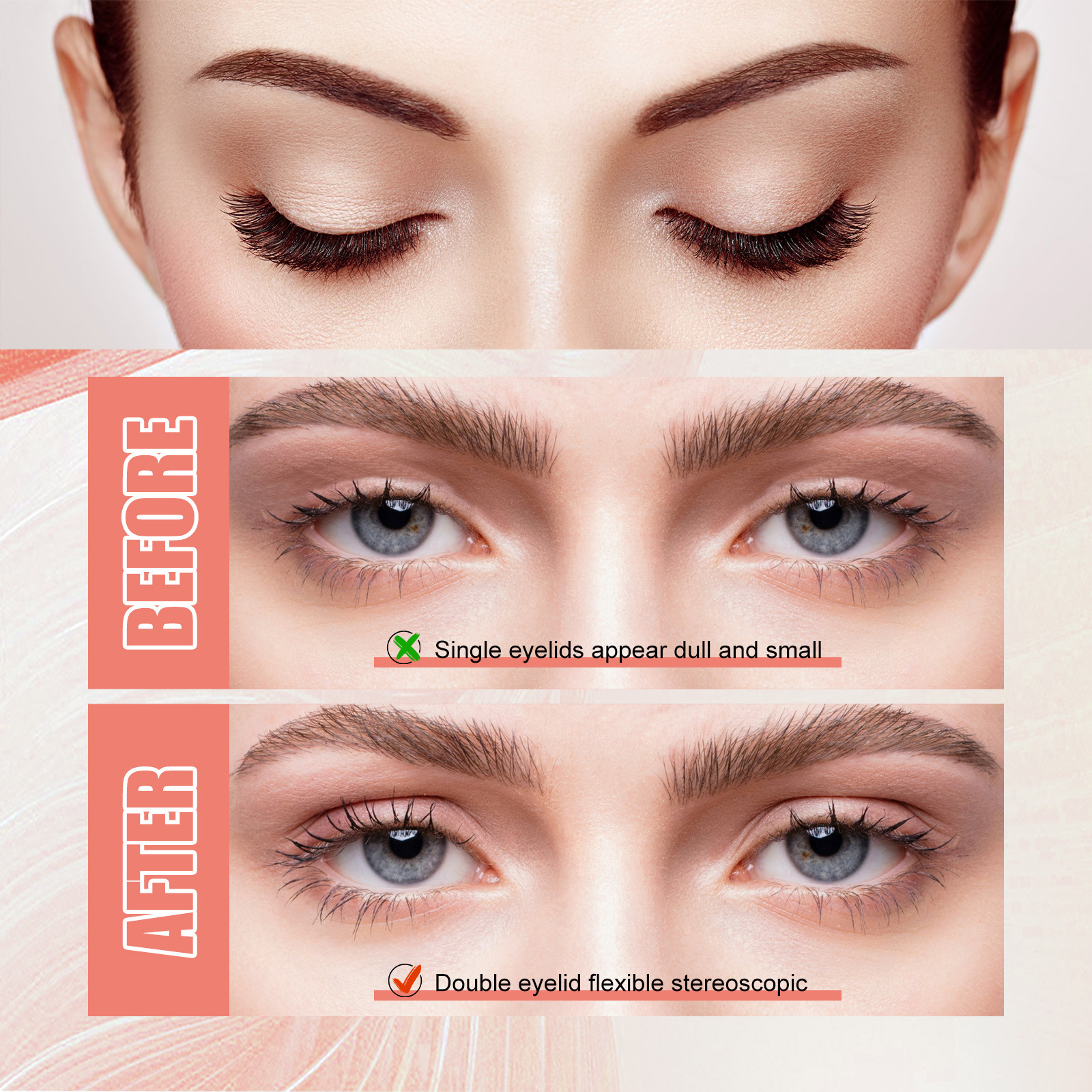 EELHOE natural, traceless, breathable, long-lasting, sweat resistant, waterproof, and invisible double eyelid_voghion.com