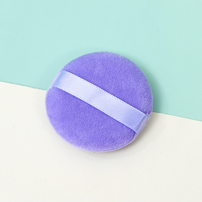 Esponja de flocado corta redonda transfronteriza, polvo suelto de felpa, esponja de terciopelo, algodón, herramientas de belleza, fábrica personalizada al por mayor