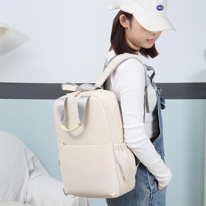 Logotipo imprimible bolsa para computadora portátil mochila de tela Oxford para mujer mochila ligera y simple de 14 pulgadas mochila escolar para estudiantes