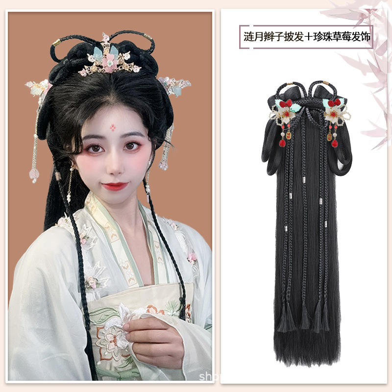 성인 진주 딸기를 묶은 붉은 달 머리띠