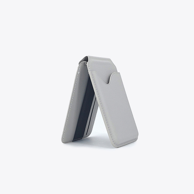 Aplicable a Apple iPhone 16 promox pivote barras PU goma fuerte tarjeta de succión magnética plegable bolsas de soporte de flip