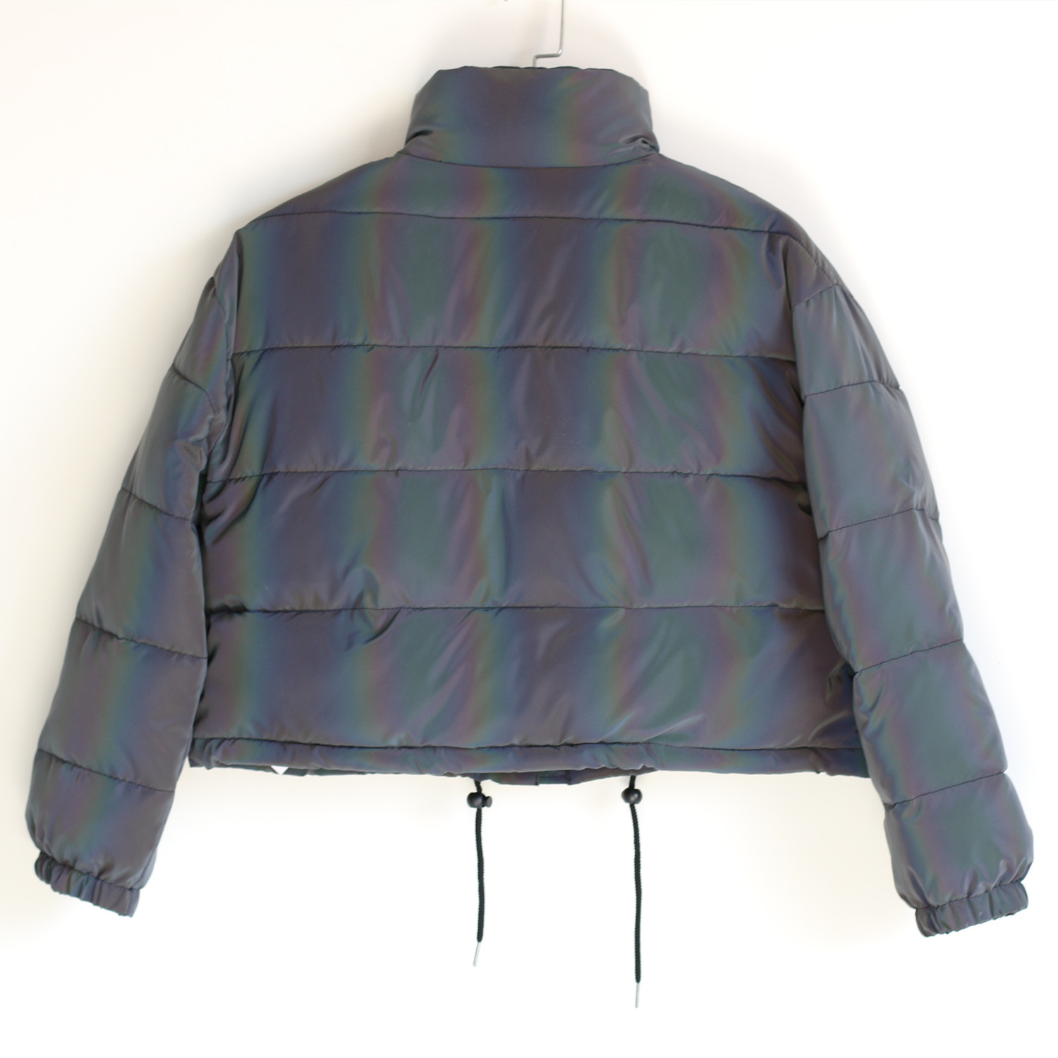 Men's Clothing stand collar reflective cotton coat for women fashion luminous thick cotton coat_voghion.com