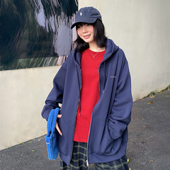 韩系连帽卫衣外套女2025秋冬新休闲开衫拉链加厚卫衣宽松显瘦上衣