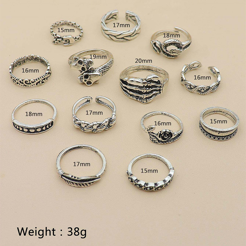 50g Weight No Inlaid Inlay Material Geometric Tree Leaves Rings Alloy No Inlaid Unisex Retro Rings