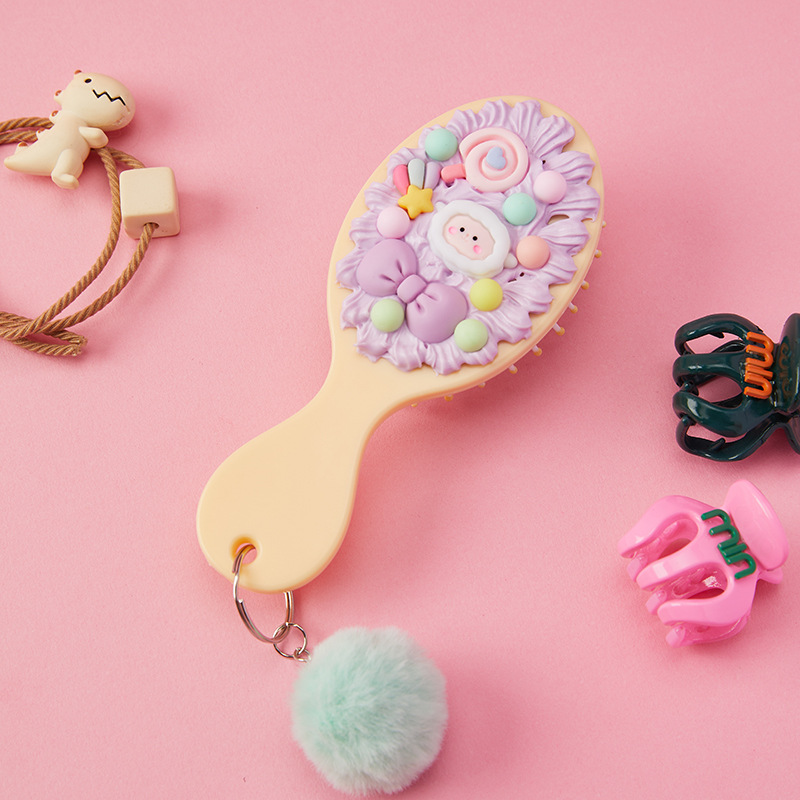 Dibujos Animados DIY crema pegamento masaje cojín de aire peine mini lindo hecho a mano airbag peine regalo para novias