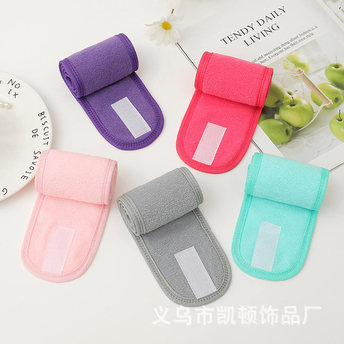 European and American Women's Postpartum Headscarf with Velcro Closure, Sports Yoga Hairband for Washing Face and Applying Makeup, Double-Layer Headband, Beauty Hair Tie